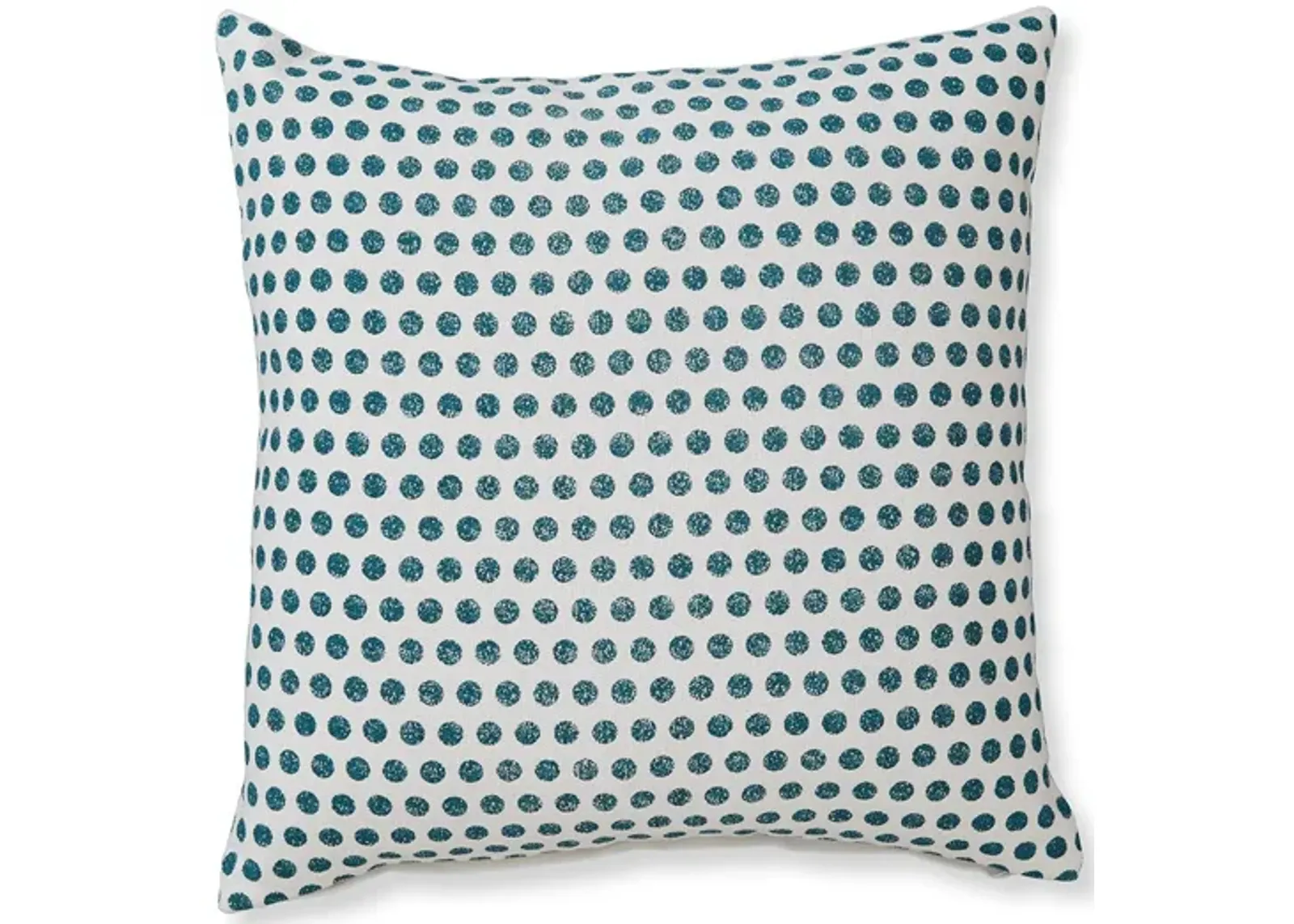 Bao Throw Pillow Set of 4, 20 Inch, Cotton, Teal Dots Design over White -