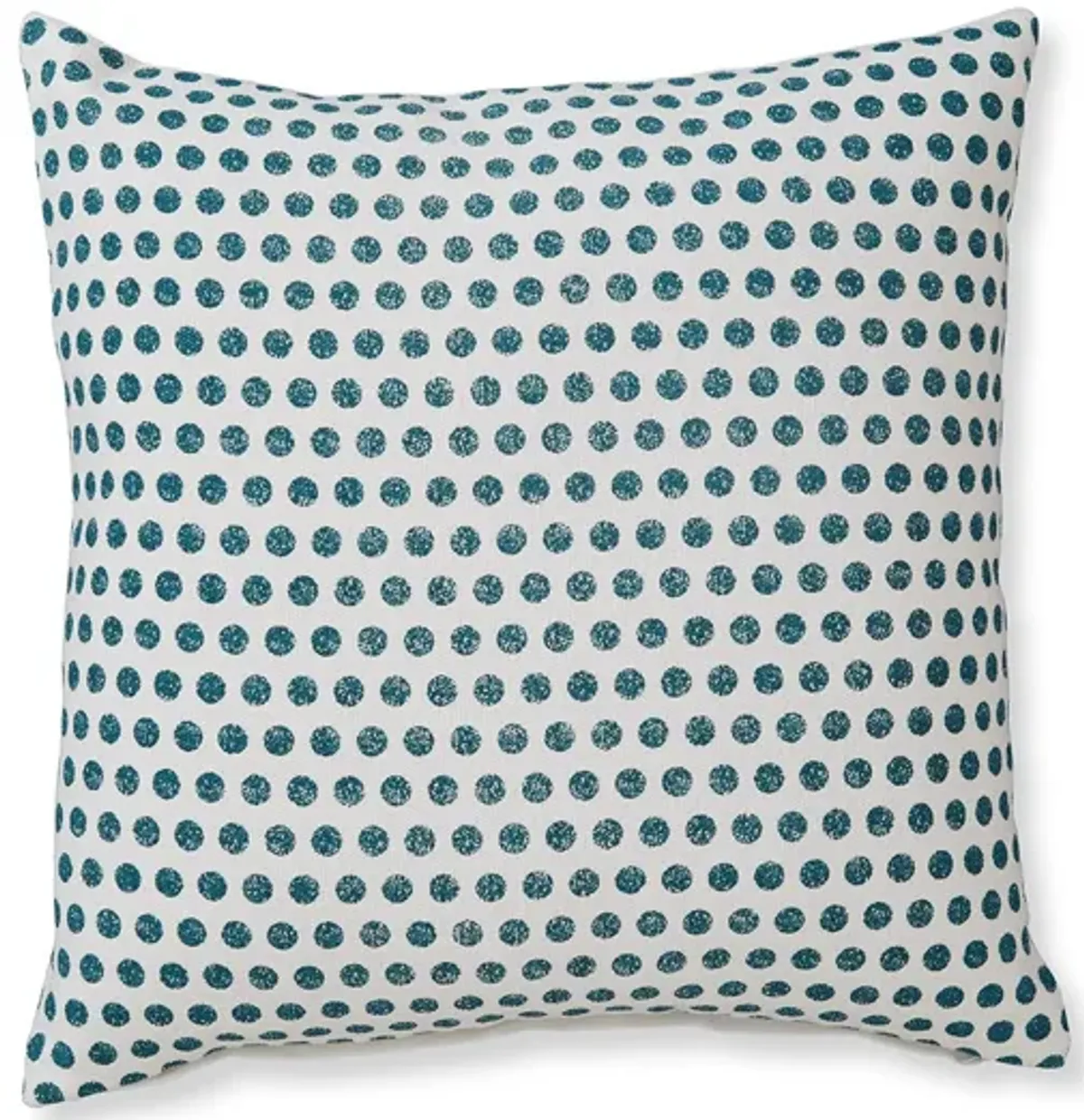 Bao Throw Pillow Set of 4, 20 Inch, Cotton, Teal Dots Design over White -