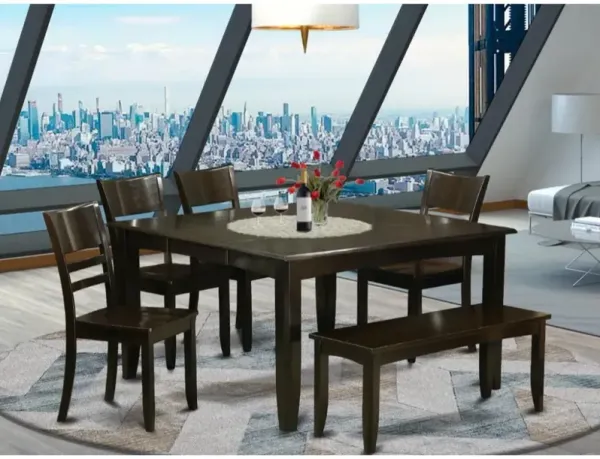 6 Pc Kitchen Table with bench-Table with Leaf and 4 Kitchen chair Plus Bench.