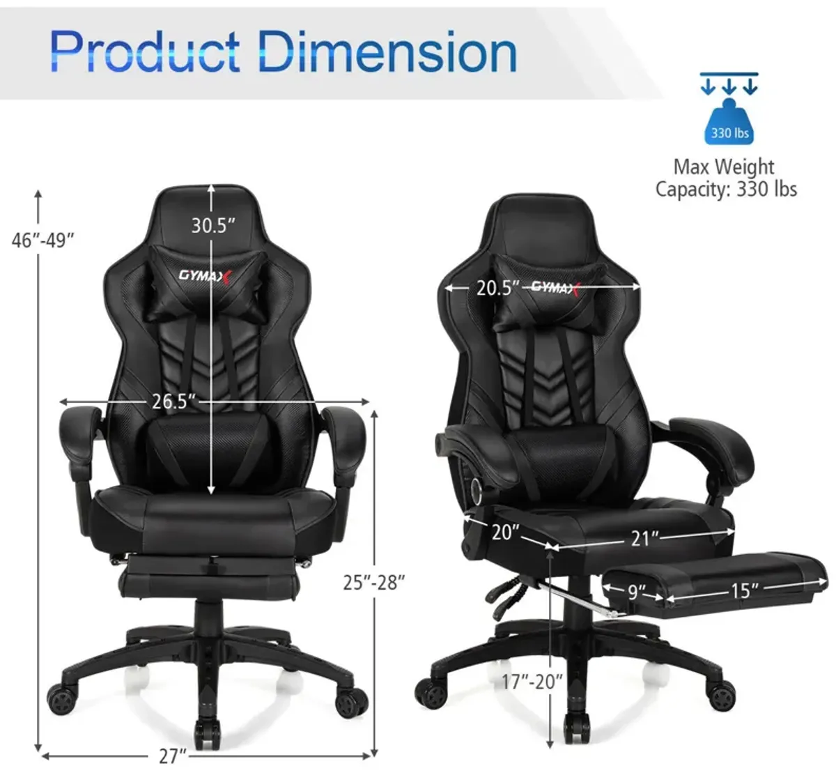 Costway Office Computer Desk Chair Gaming Chair Adjustable Swivel