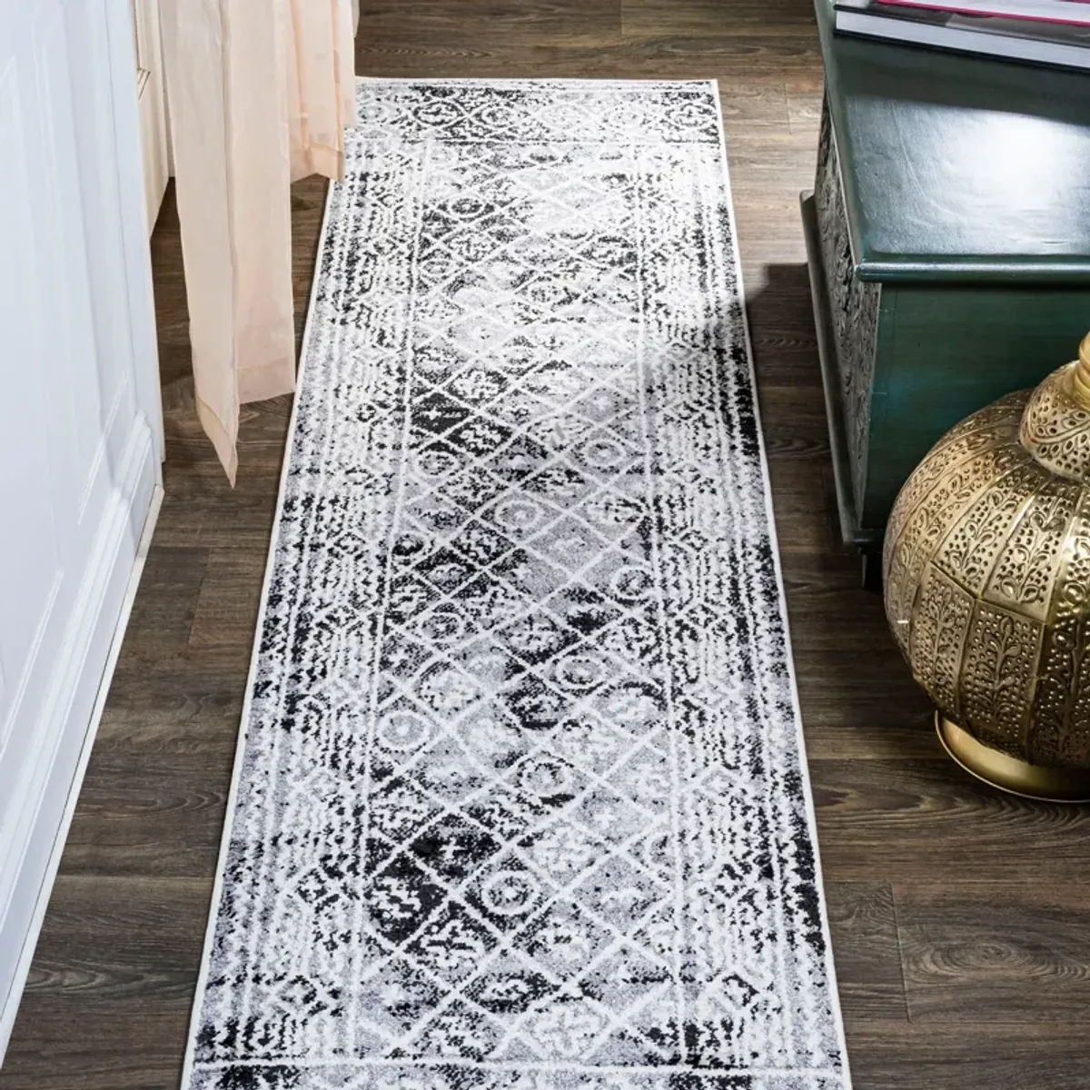 Iften Moroccan Geometric Distressed Area Rug