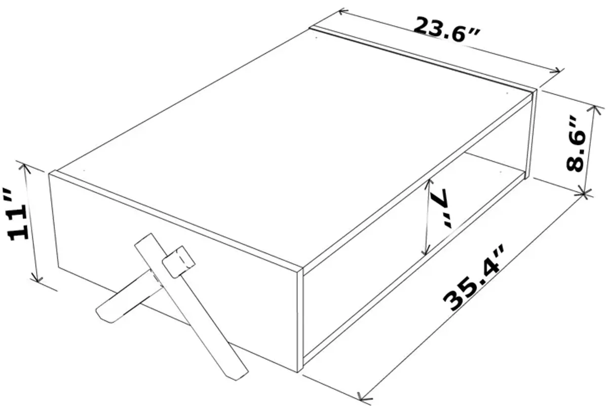 Kipp Coffee Table with Interior Shelving