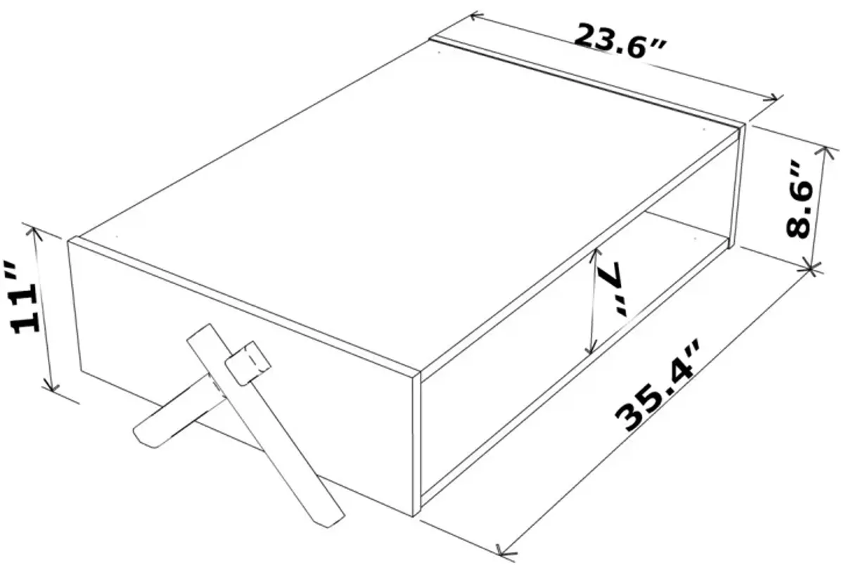 Kipp Coffee Table with Interior Shelving