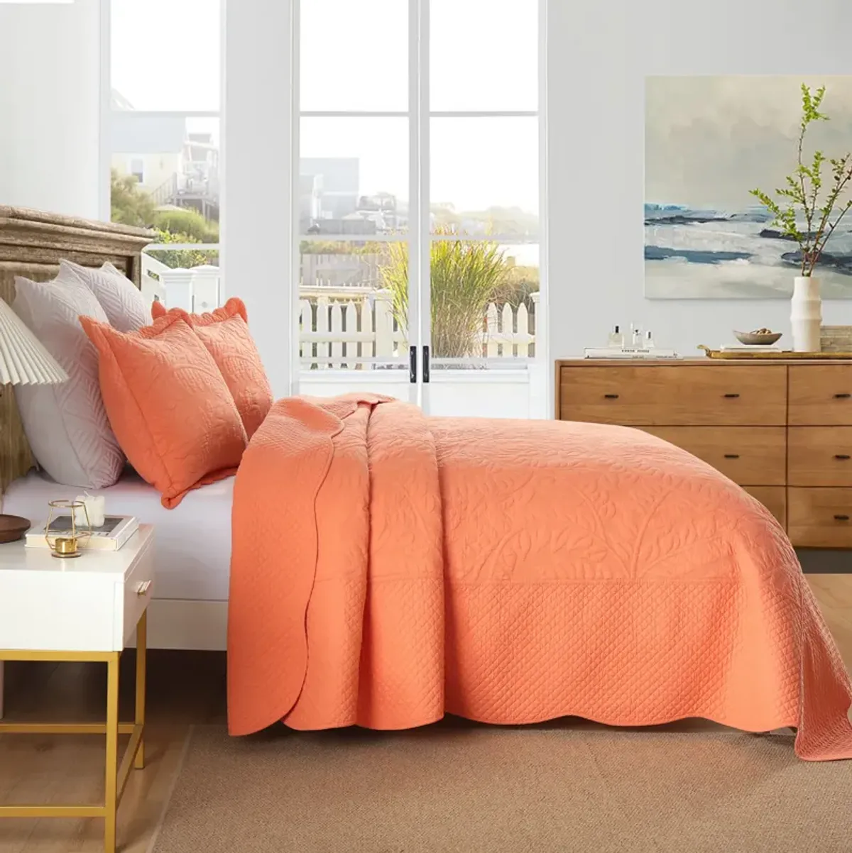 MarCielo 100% Cotton Oversized Bedspread Quilt Set T