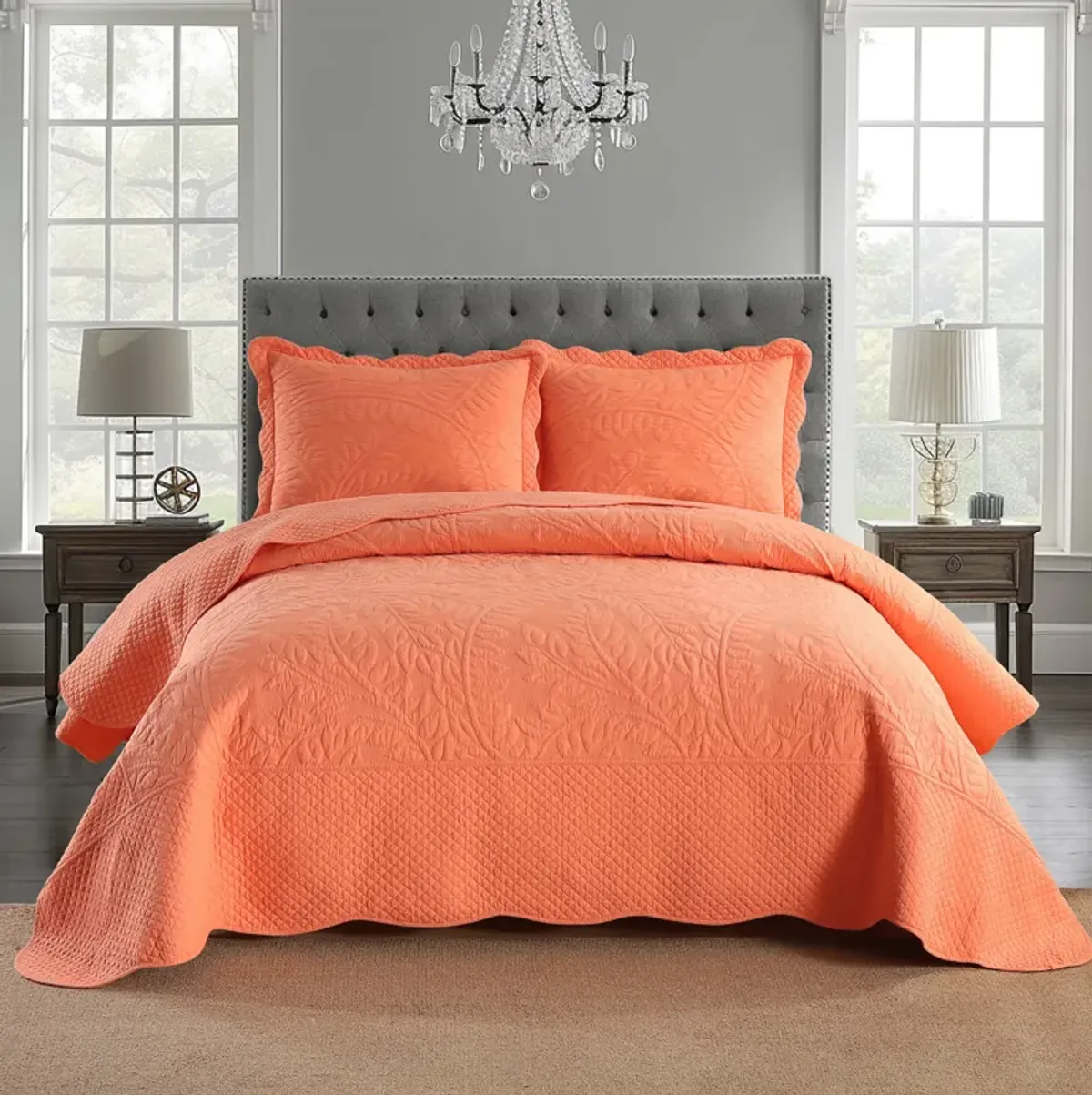 MarCielo 100% Cotton Oversized Bedspread Quilt Set T