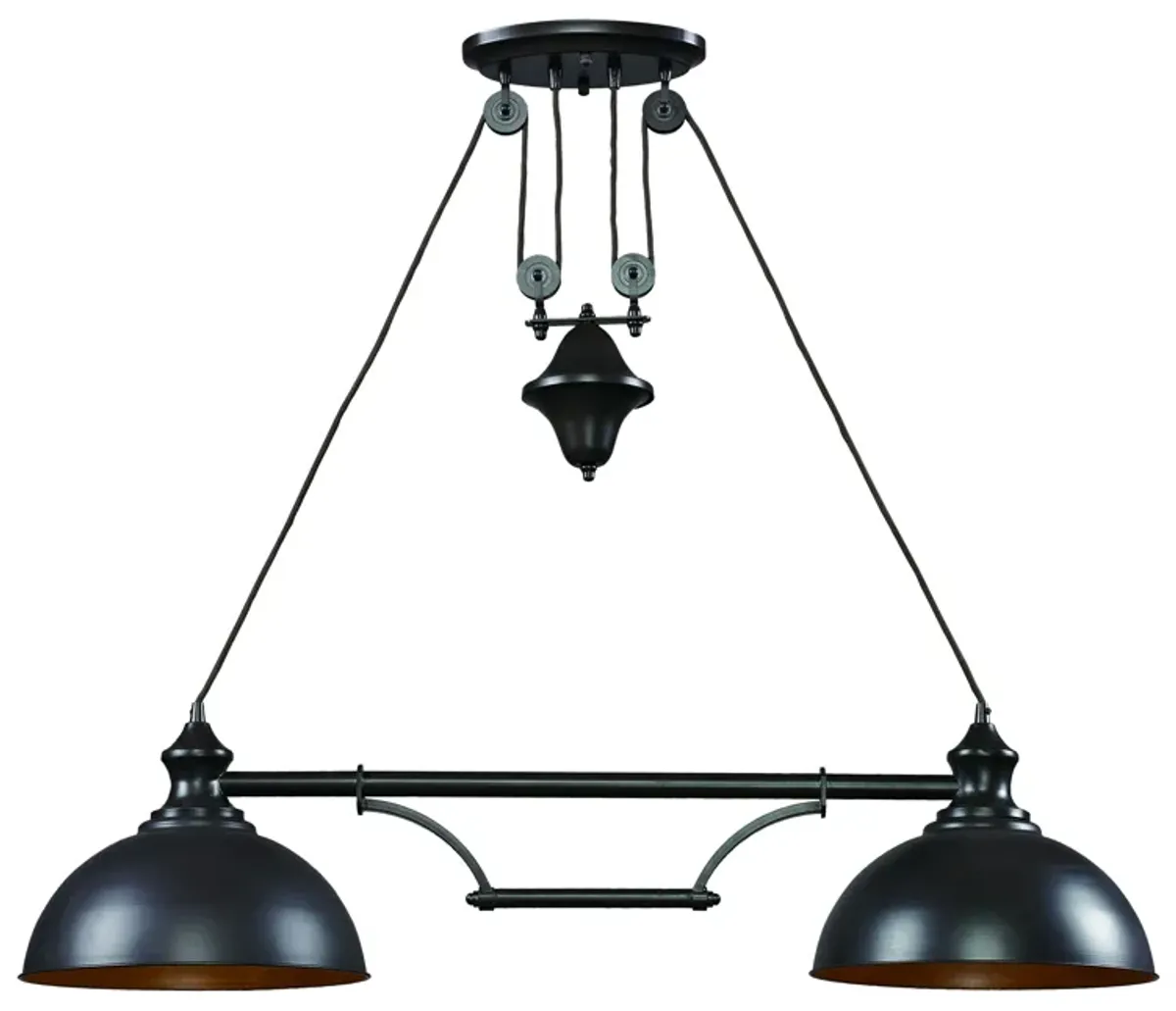 Farmhouse 44'' Wide 2-Light Chandelier