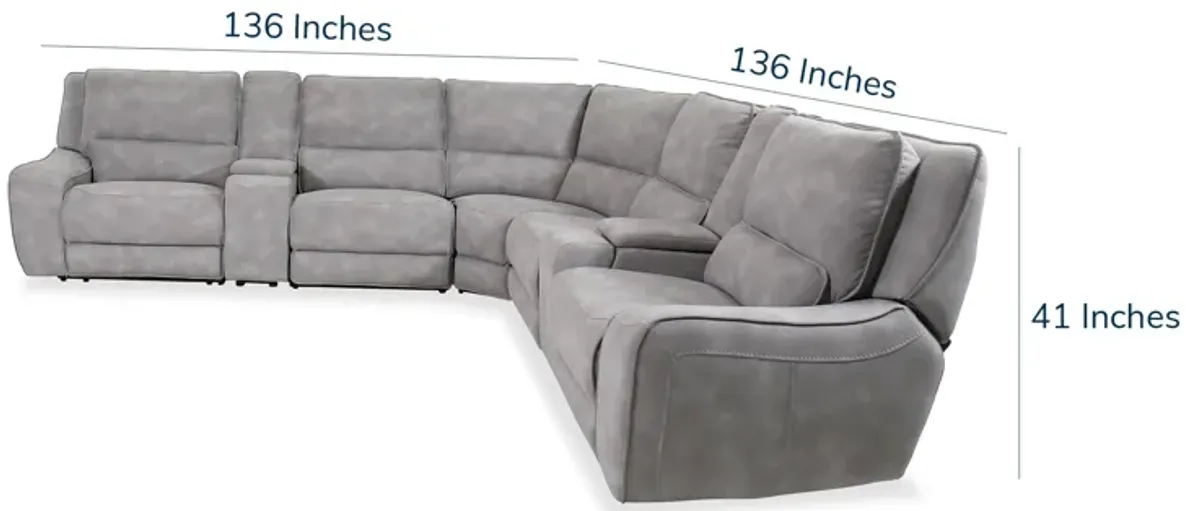 Buffy 7-Piece Sectional in Gray