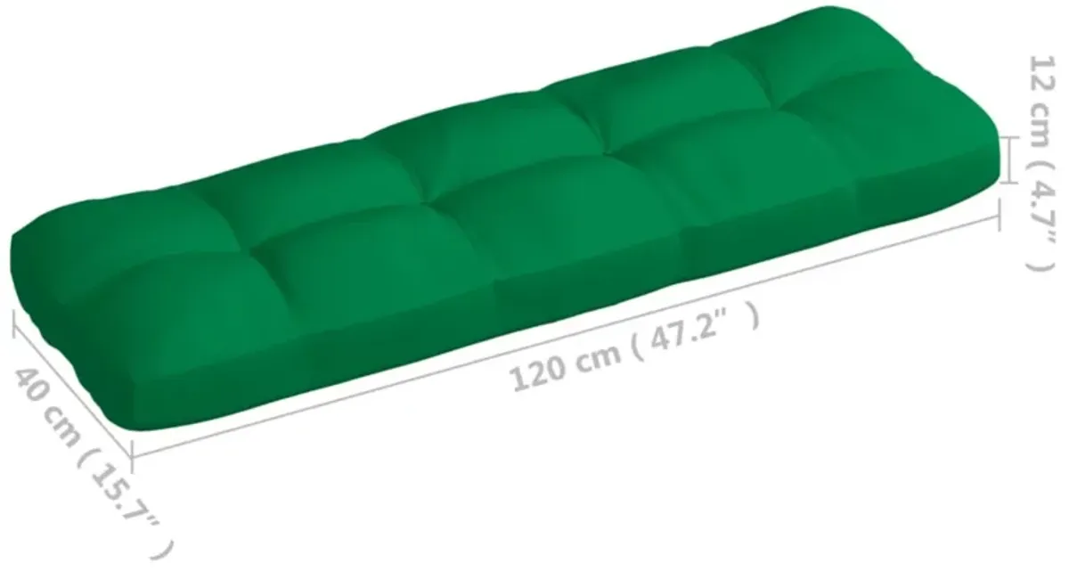 vidaXL Pallet Sofa Cushion Green 47.2"x15.7"x4.7"