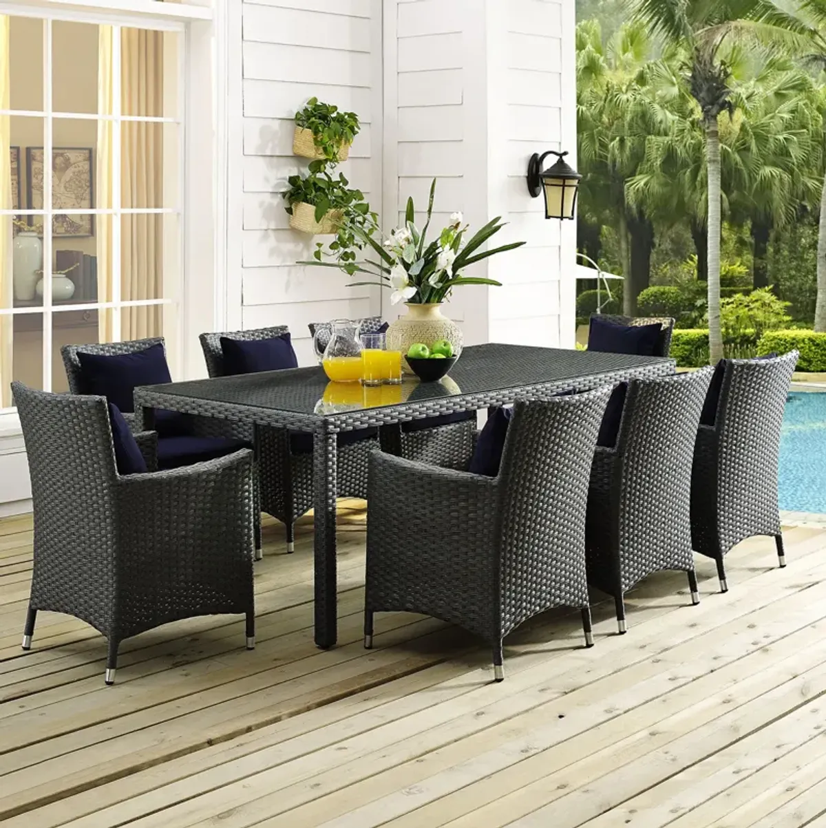 Modway - Sojourn 82" Outdoor Patio Dining Table Chocolate