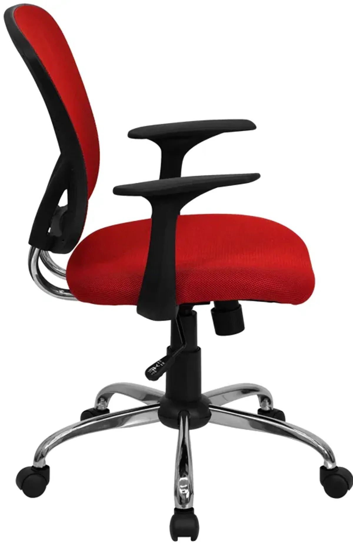 Alfred Mid-Back Blue Mesh Swivel Task Office Chair with Chrome Base and Arms