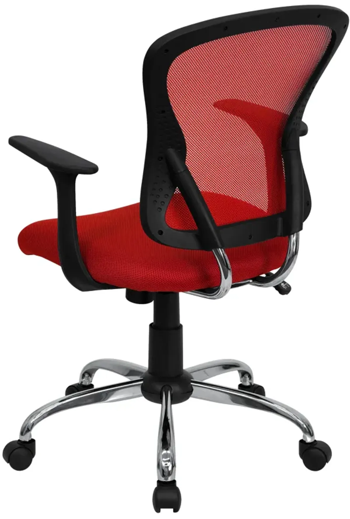 Alfred Mid-Back Blue Mesh Swivel Task Office Chair with Chrome Base and Arms