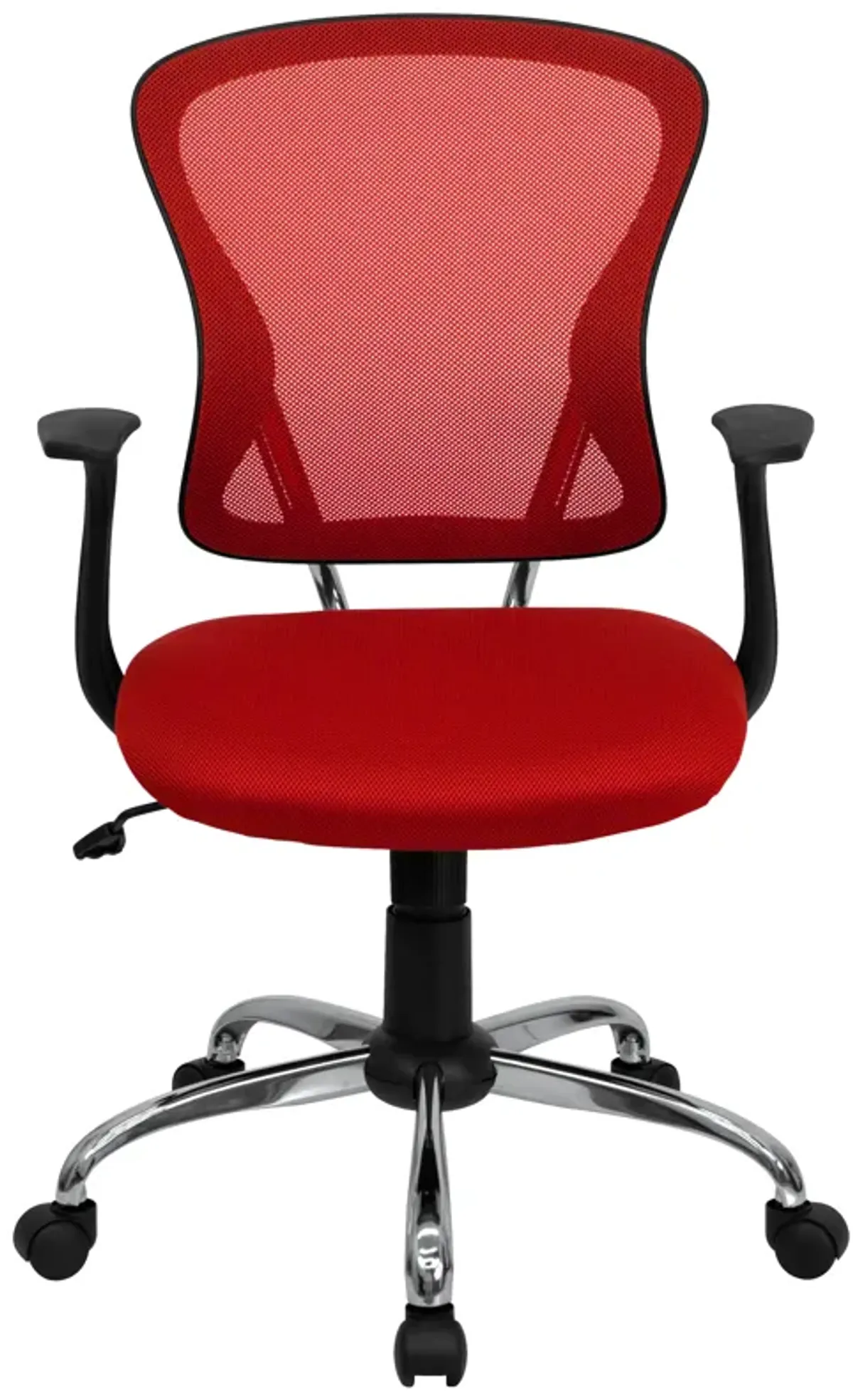 Alfred Mid-Back Blue Mesh Swivel Task Office Chair with Chrome Base and Arms