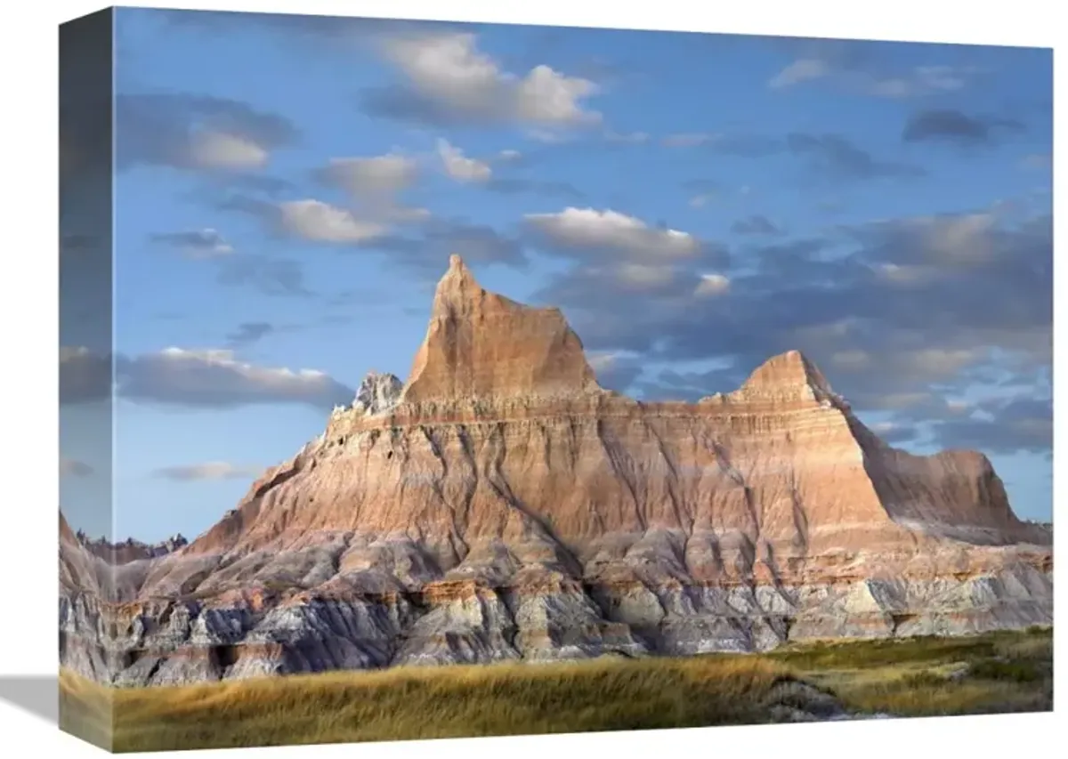 Sandstone striations and erosional features, Badlands National Park, South Dakota-Canvas Art-16x12