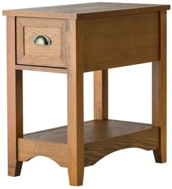 Hivvago Contemporary Chairside End Table with Drawer and Open Shelf