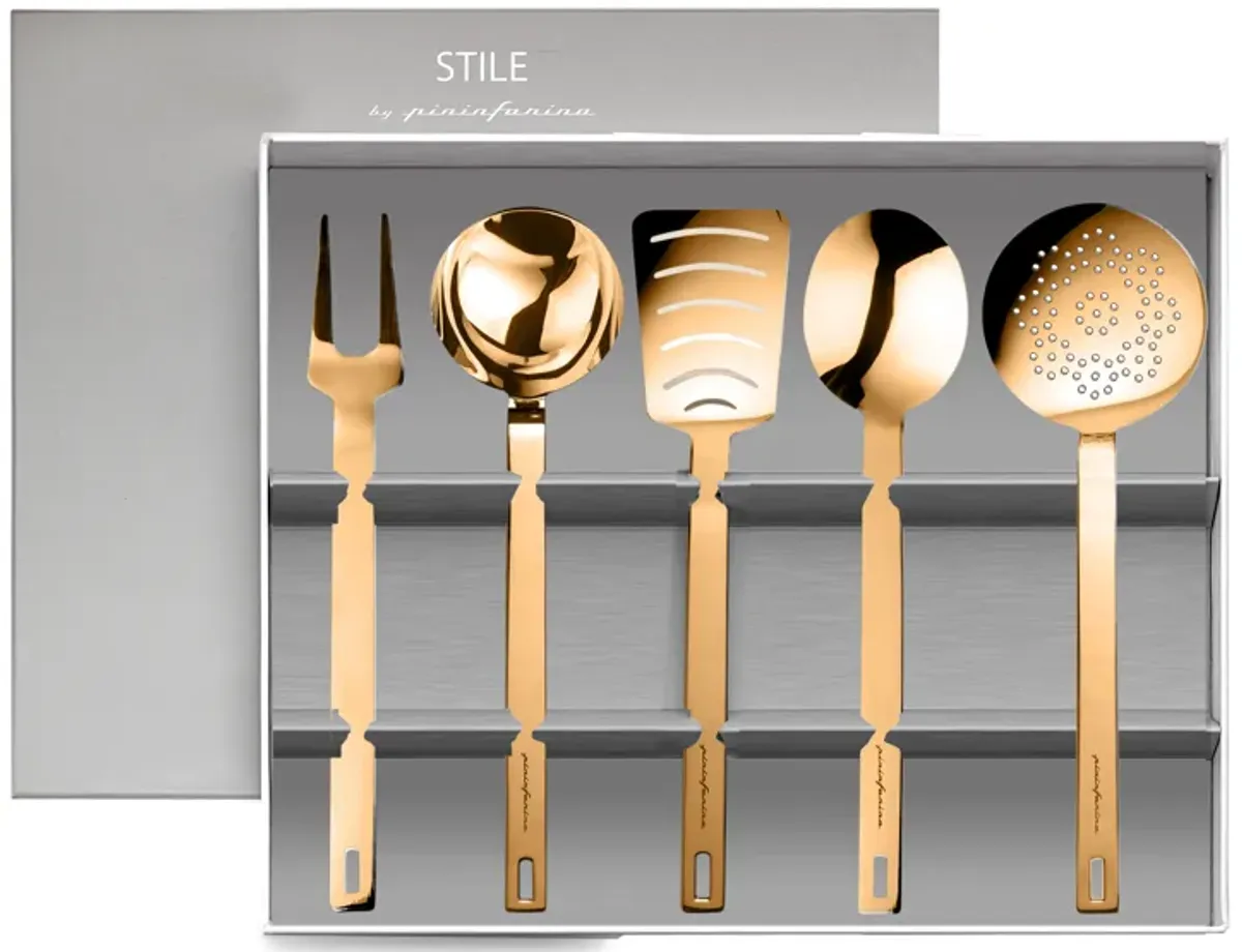 Gold Kitchen Tools with Box (5 Pieces)