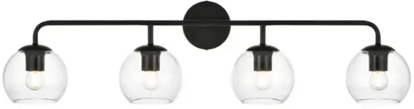 Living District Genesis 4 light Black and Clear Bath Sconce