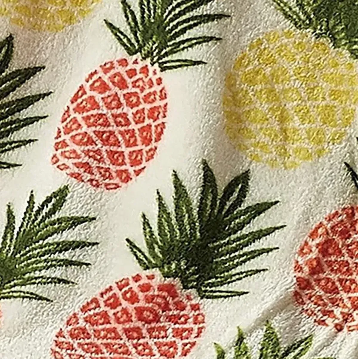 Natural Pineapple Micro Plush All Season Throw 50" x 70" Multicolor by Plazatex