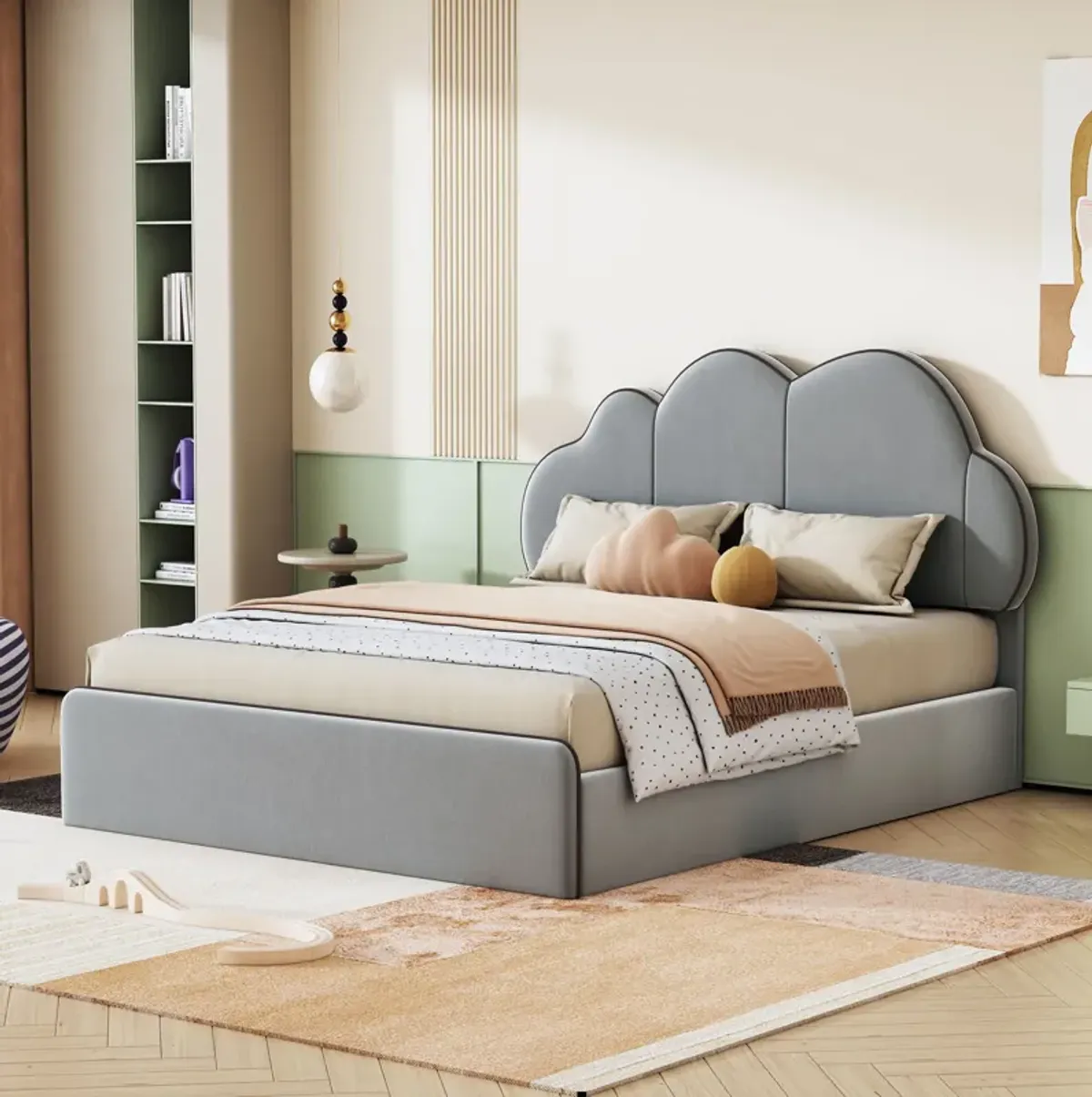 Merax Upholstered Platform Bed with Headboard