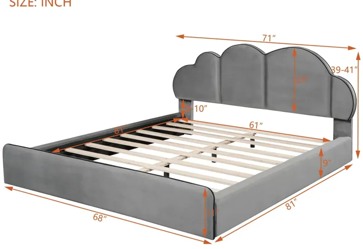 Merax Upholstered Platform Bed with Headboard