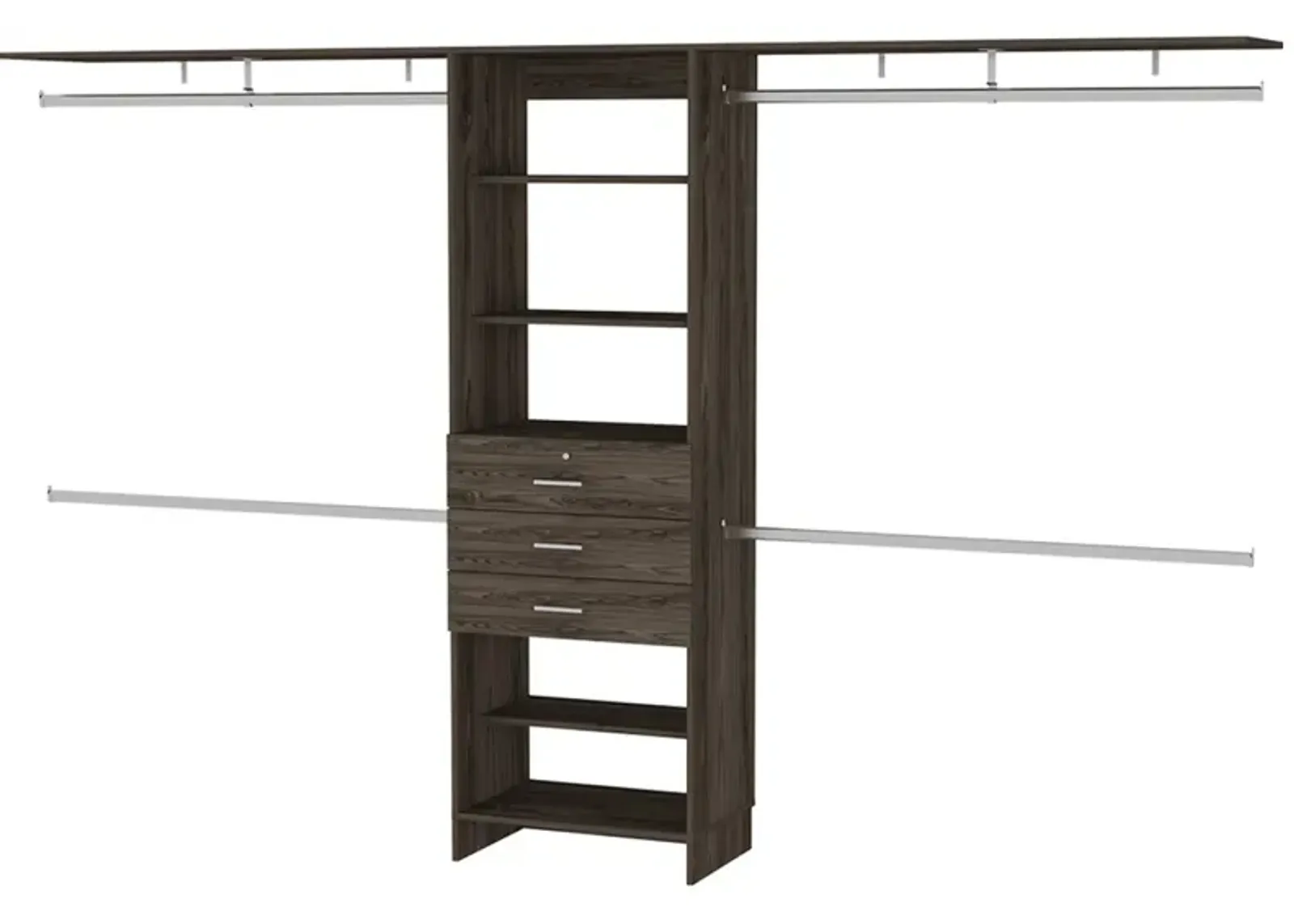 Brentwood 3-Drawer 4-Shelf Closet System Dark Walnut