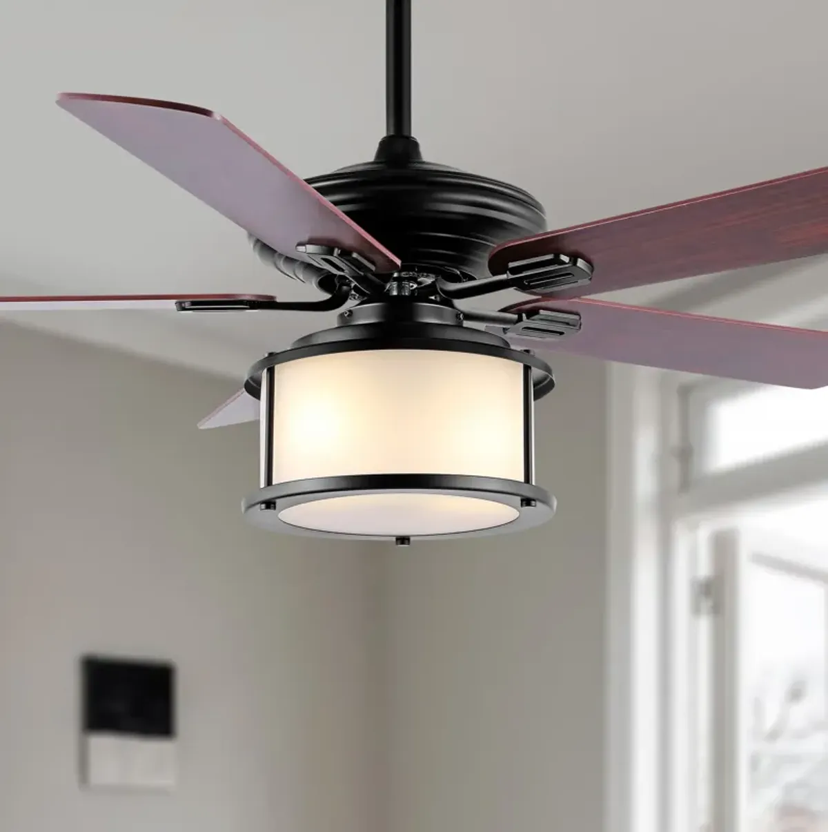 Brantley 2-Light Bohemian Farmhouse Iron LED CEILING FAN