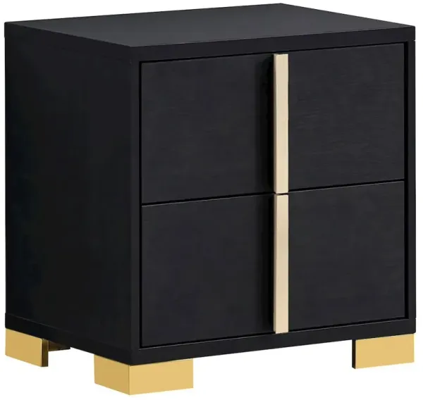 Marceline 2-drawer Nightstand Black