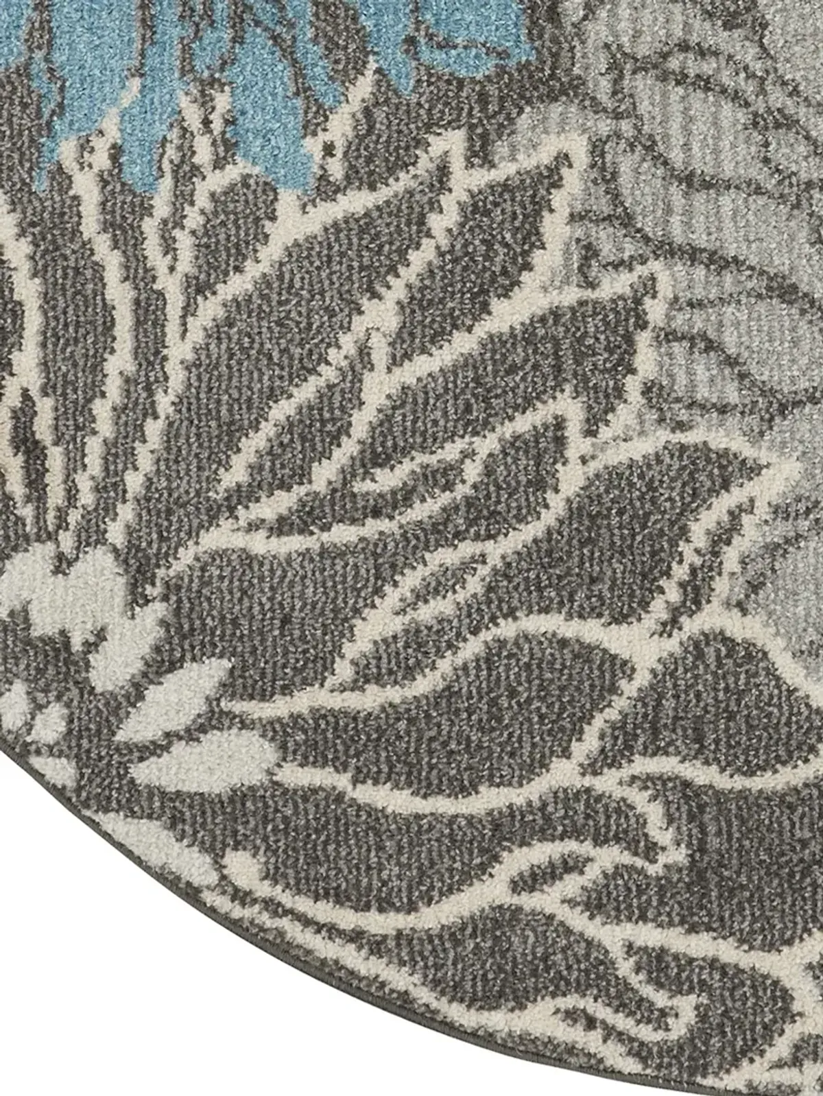 Passion PSN17 Chracoal/Blue 4' x Round Rug