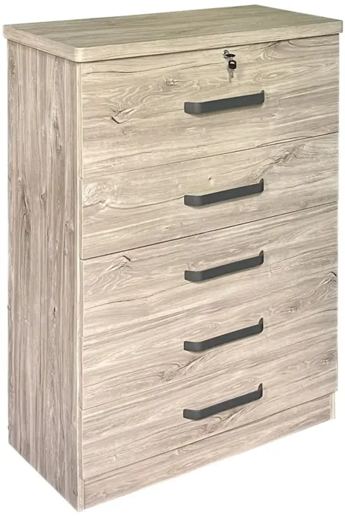 Better Home Products Xia 5 Drawer Chest of Drawers in Gray Oak