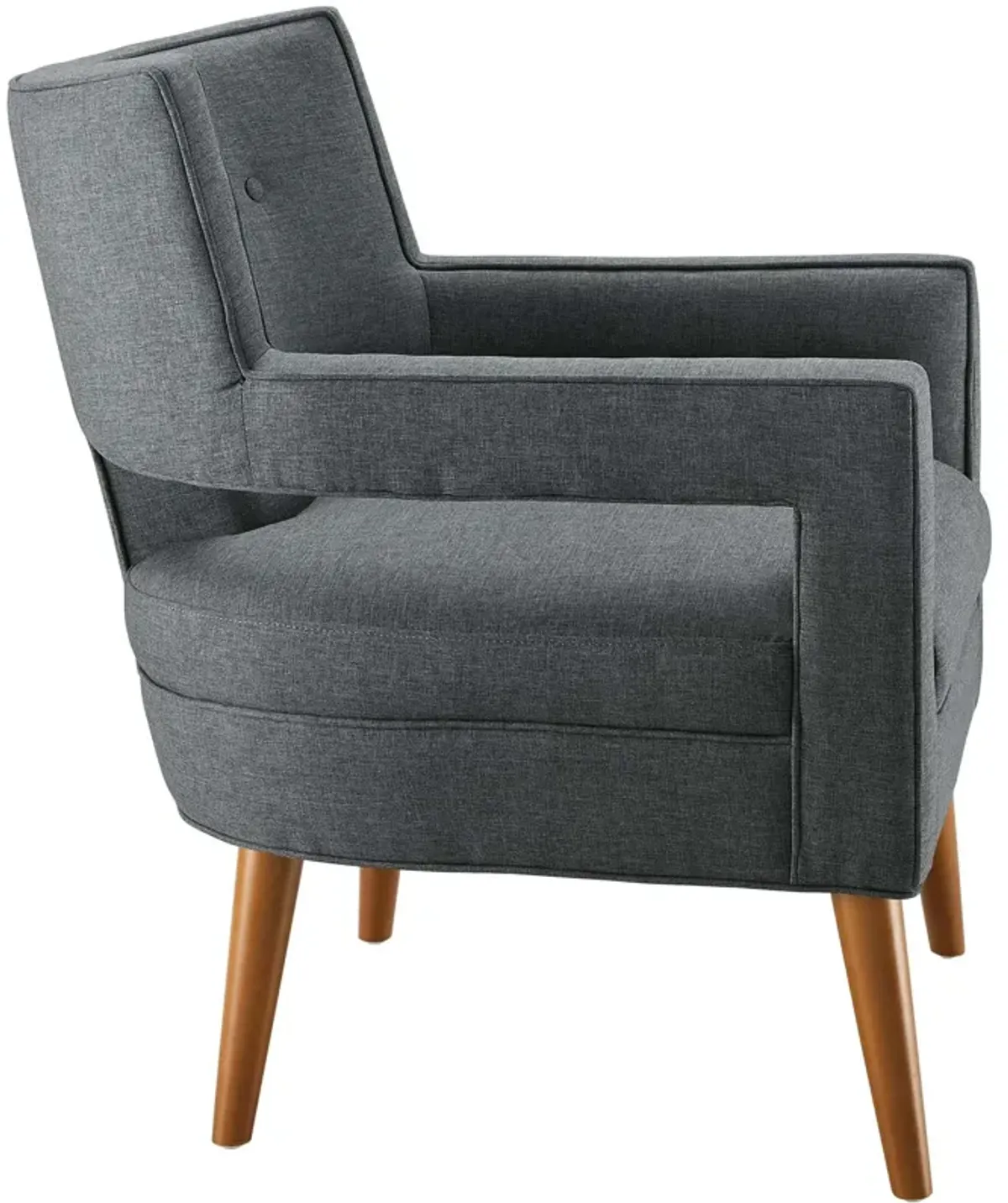 Sheer Upholstered Fabric Armchair Gray EEI-2142-GRY