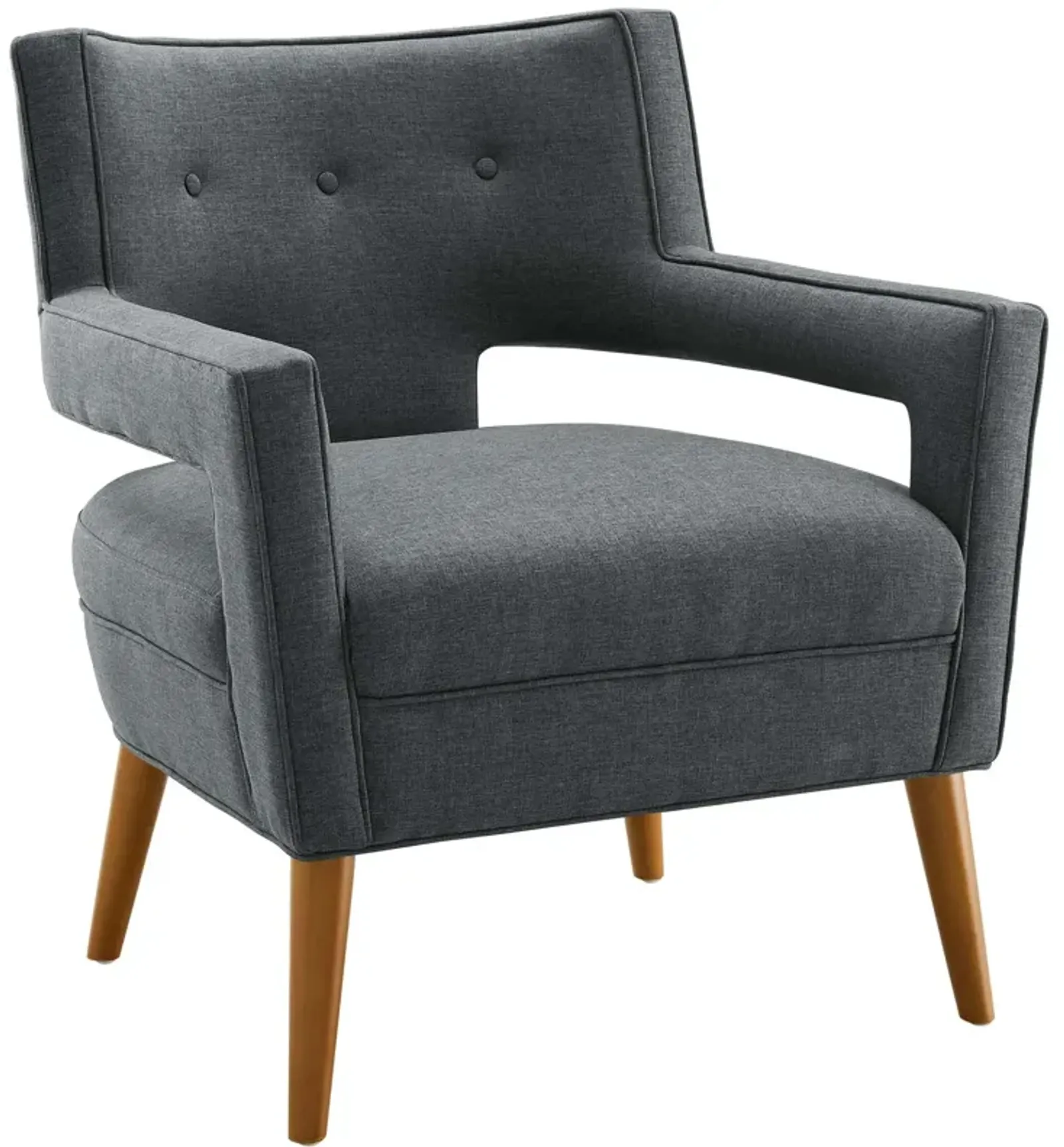 Sheer Upholstered Fabric Armchair Gray EEI-2142-GRY