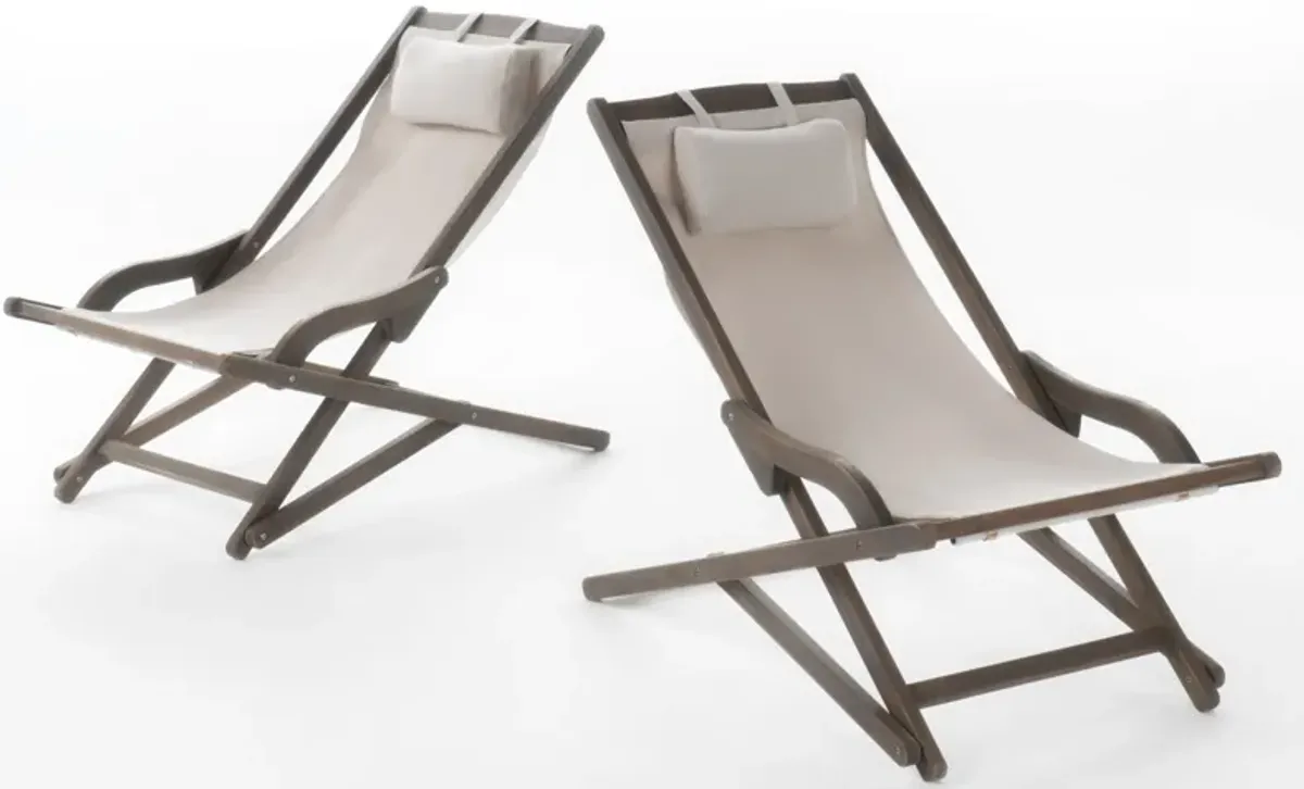 Merax Outdoor Beach Sliding Chair 2 Pieces