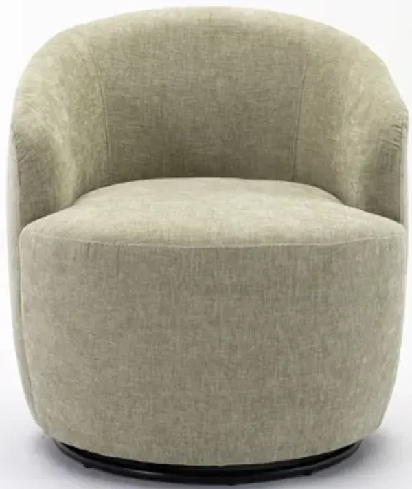 Streamdale Swivel Accent Armchair in Light Green Chenille Fabric