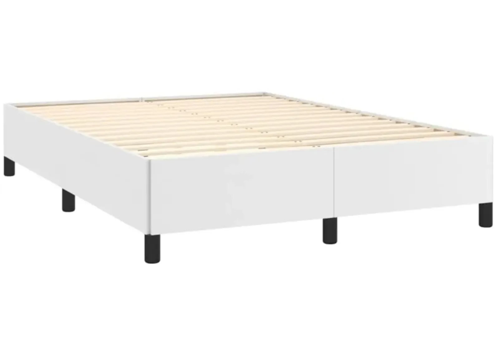 vidaXL Bed Frame White 53.9"x74.8" Full Faux Leather