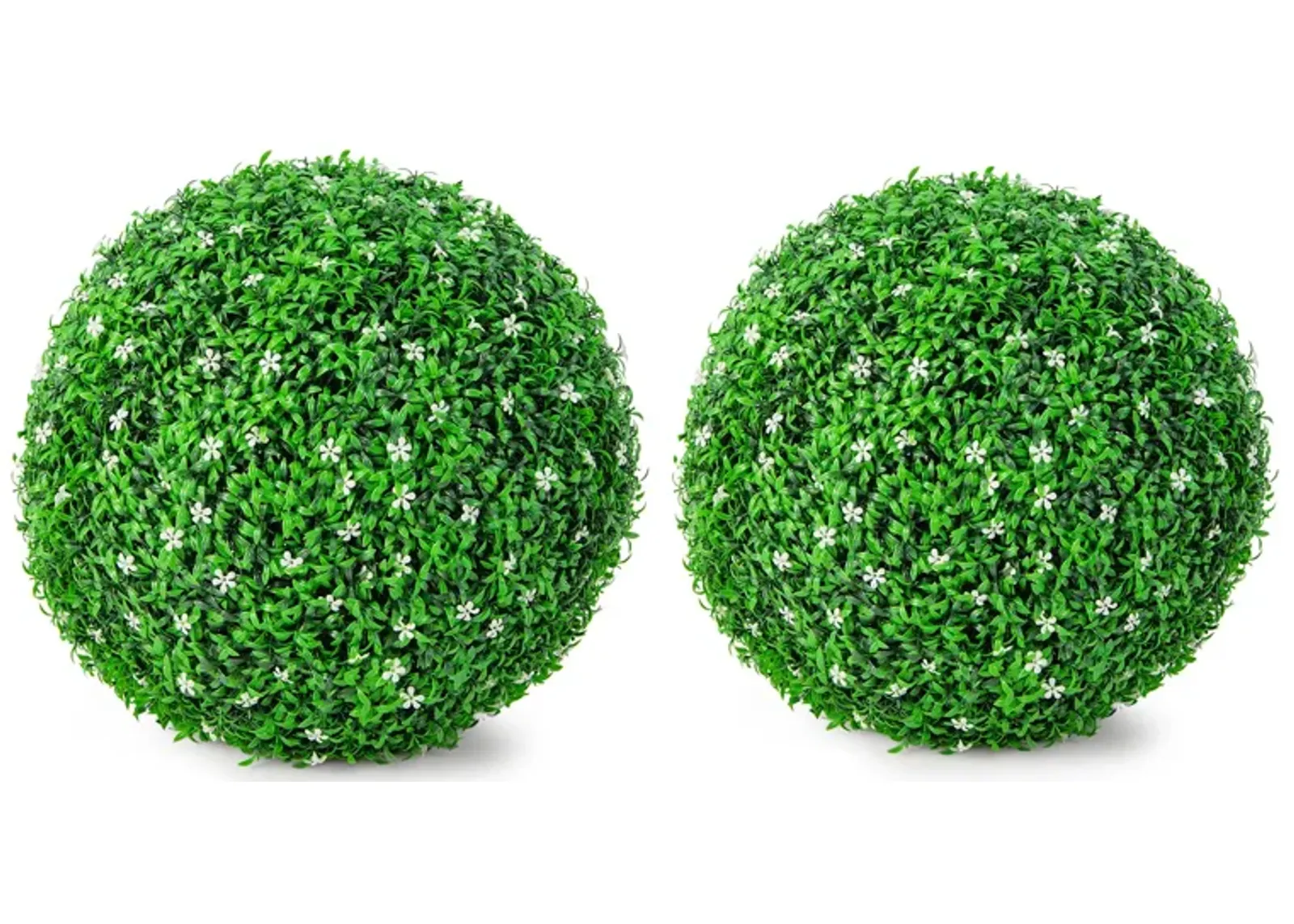 2 PCS Holly Artificial Topiary Balls 19.5 Inch Faux Boxwood Balls