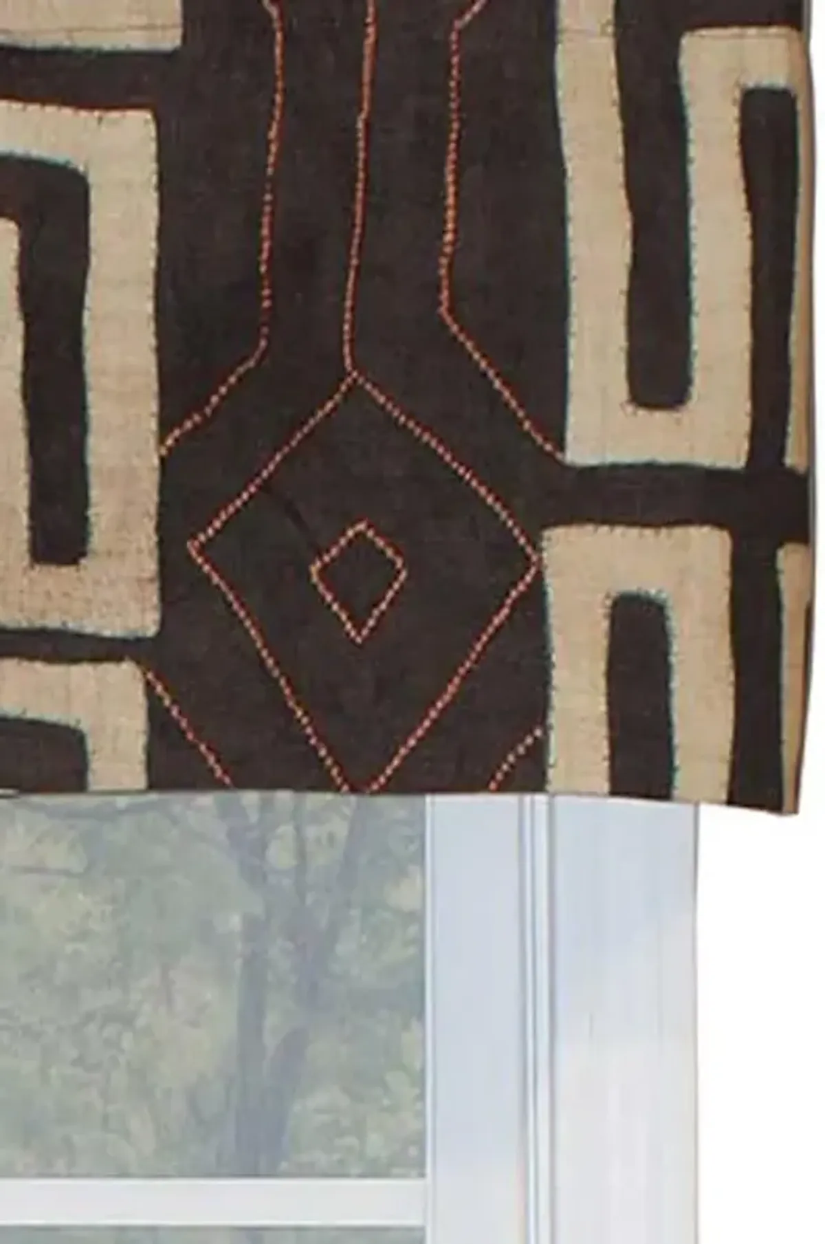 RLF Home Atahaulpa Tailored Window Treatment Valance 3" Rod Pocket 50" x 14" Chocolate