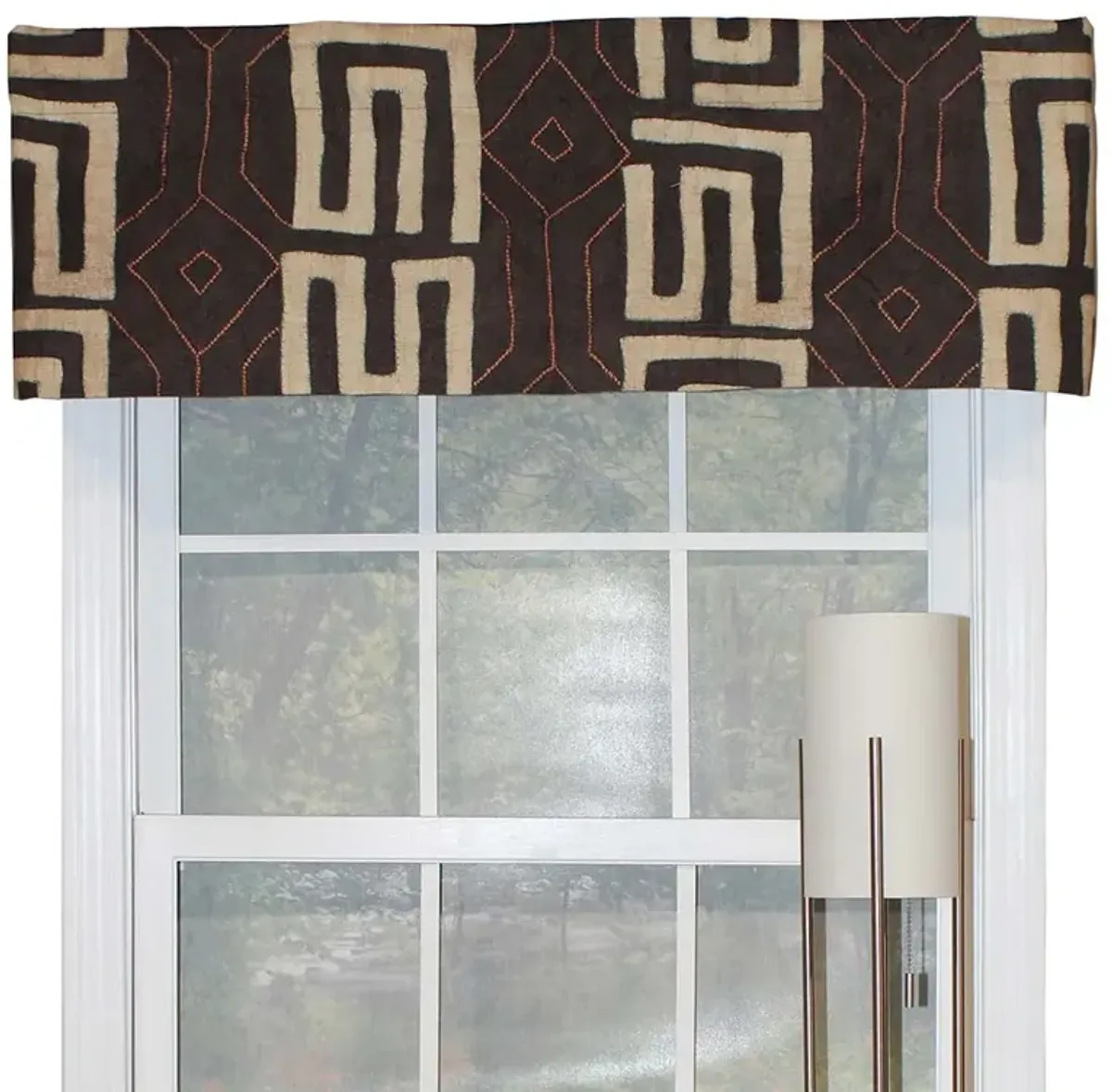 RLF Home Atahaulpa Tailored Window Treatment Valance 3" Rod Pocket 50" x 14" Chocolate