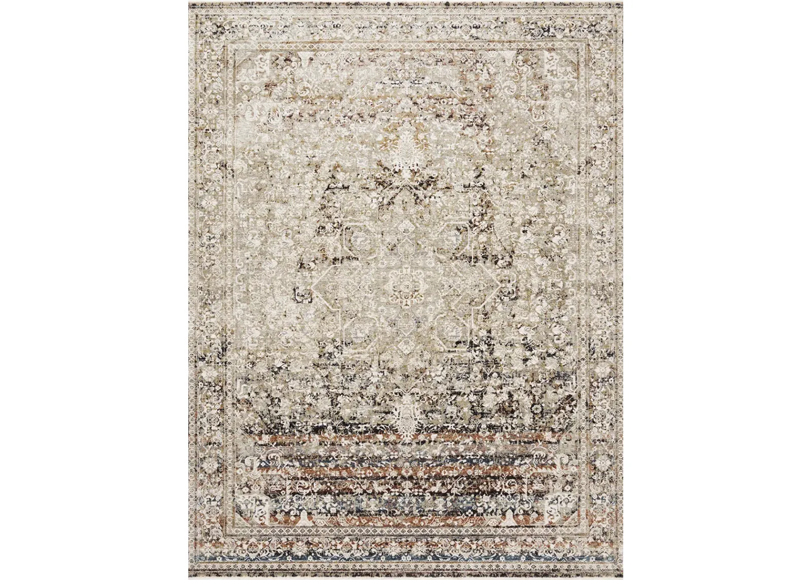 Theia THE05 Taupe/Brick 6'7" x 9'6" Rug