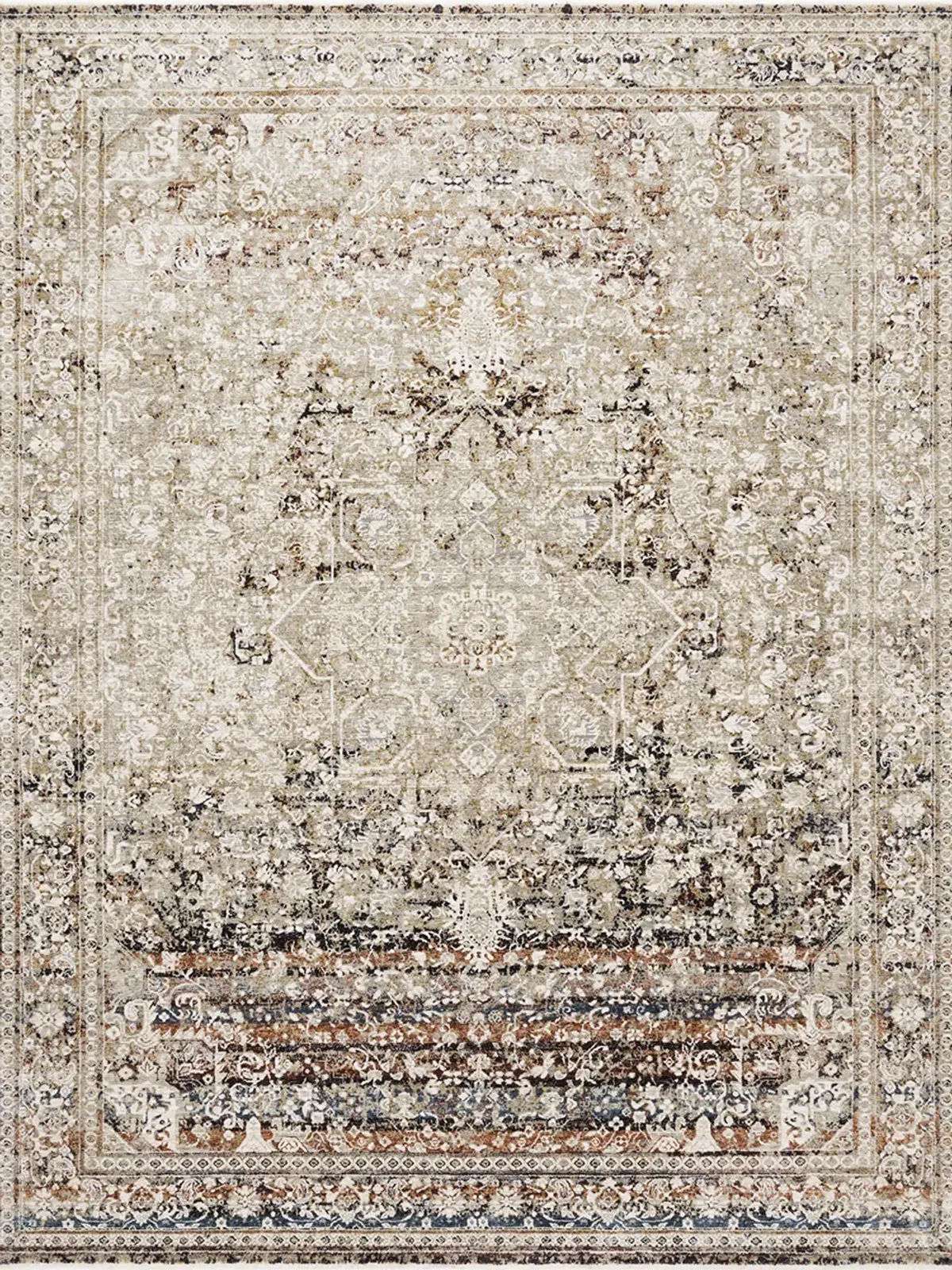 Theia THE05 Taupe/Brick 6'7" x 9'6" Rug