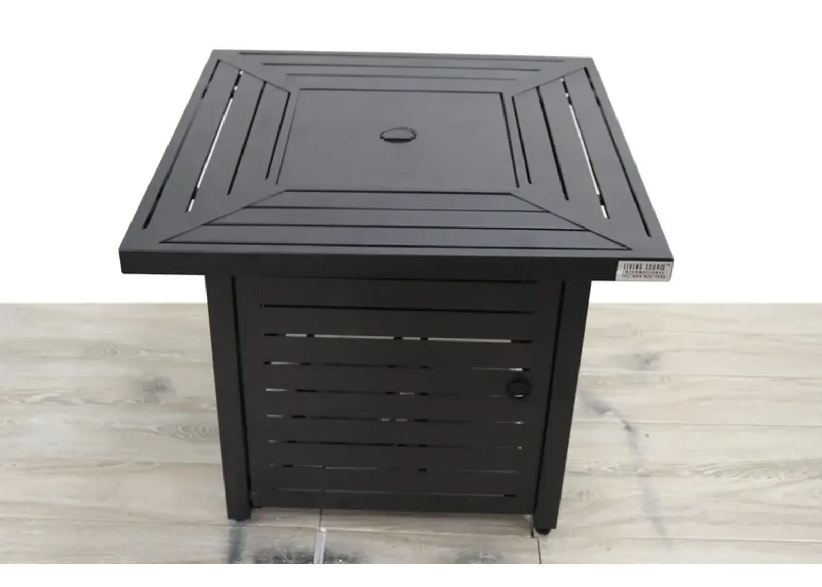 Living Source International 25'' x 30'' Rectangle Fire Pit Table with Hidden Fuel Tank Black CM-0124