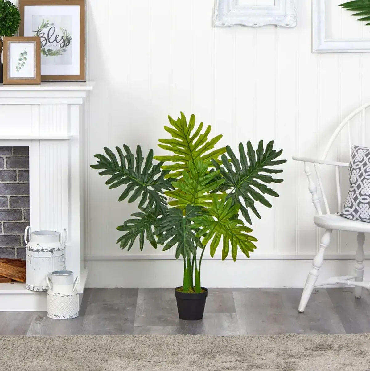 HomPlanti 3" Philodendron Artificial Plant (Real Touch)