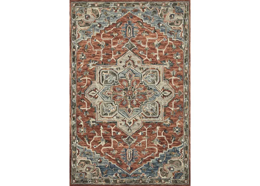 Victoria VK15 Red/Multi 3'6" x 5'6" Rug