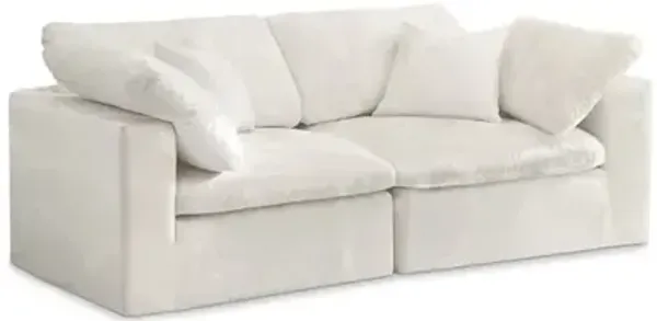 Meridian Furniture Cozy Cream Velvet Comfort Modular Sofa
