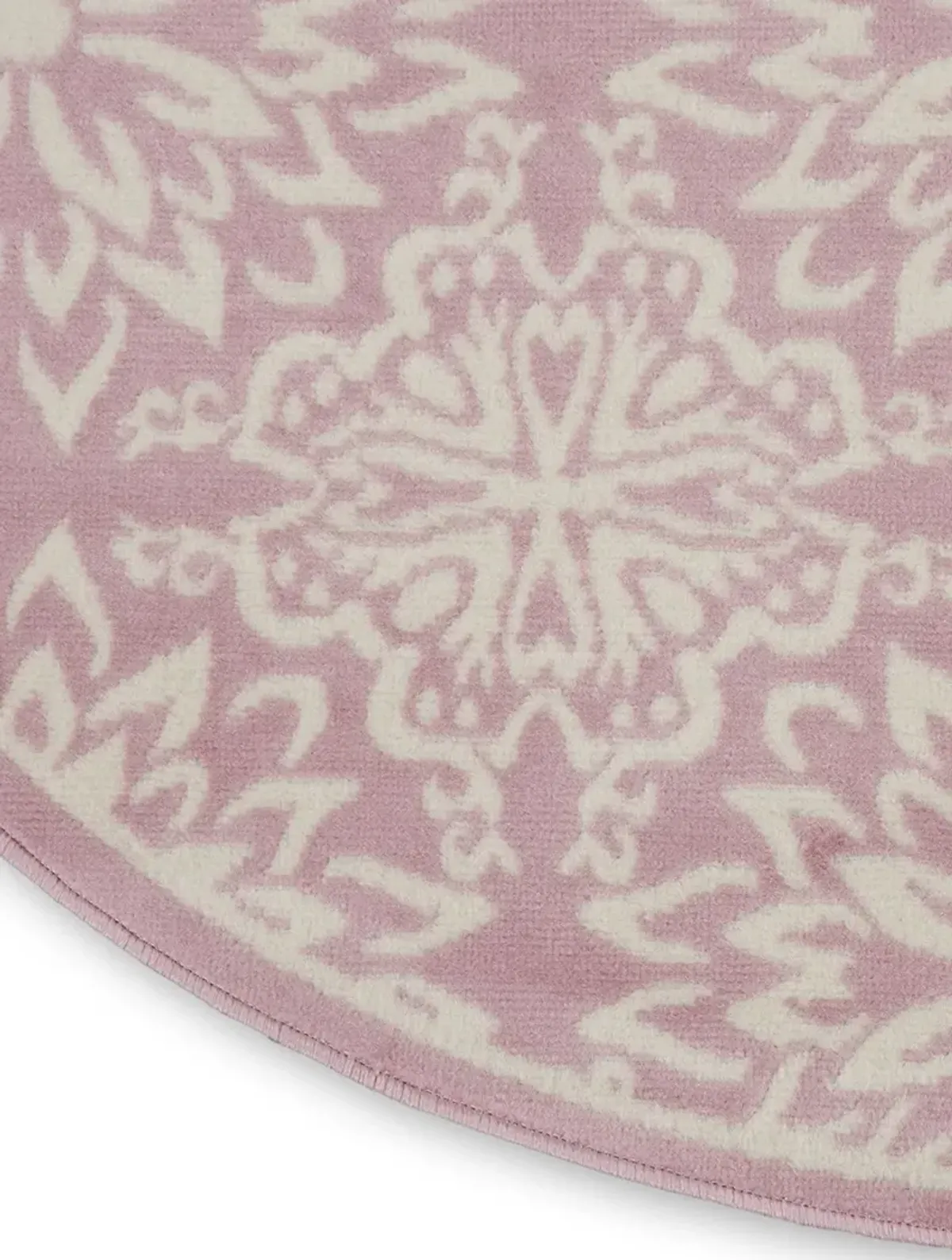 Jubilant JUB06 Ivory/Pink 5'3" x Round Rug