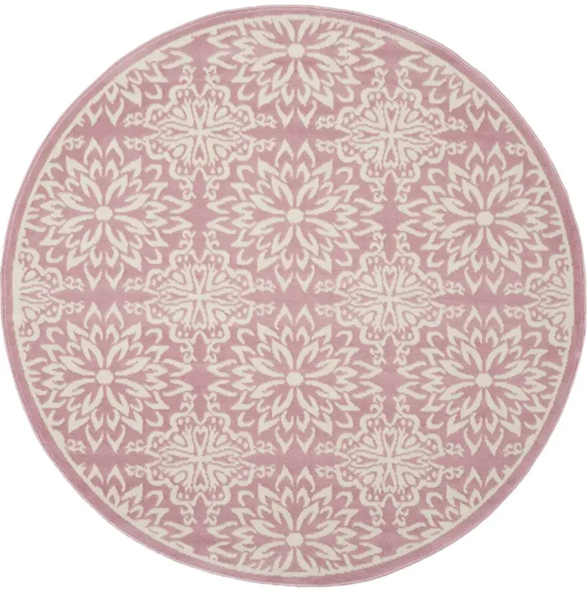 Jubilant JUB06 Ivory/Pink 5'3" x Round Rug
