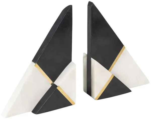Kaavin Marble Bookends, Set of 2