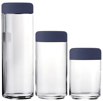 Atmosfera 3 Piece Food Container in Materic Cobalt