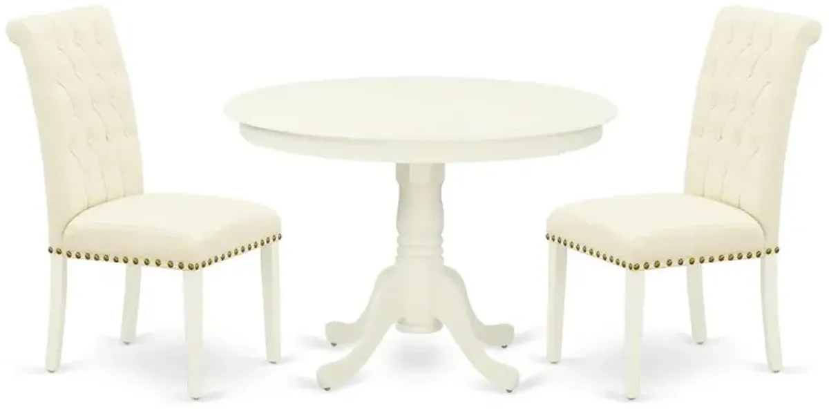 Dining Room Set Linen White, HLBR3-LWH-02