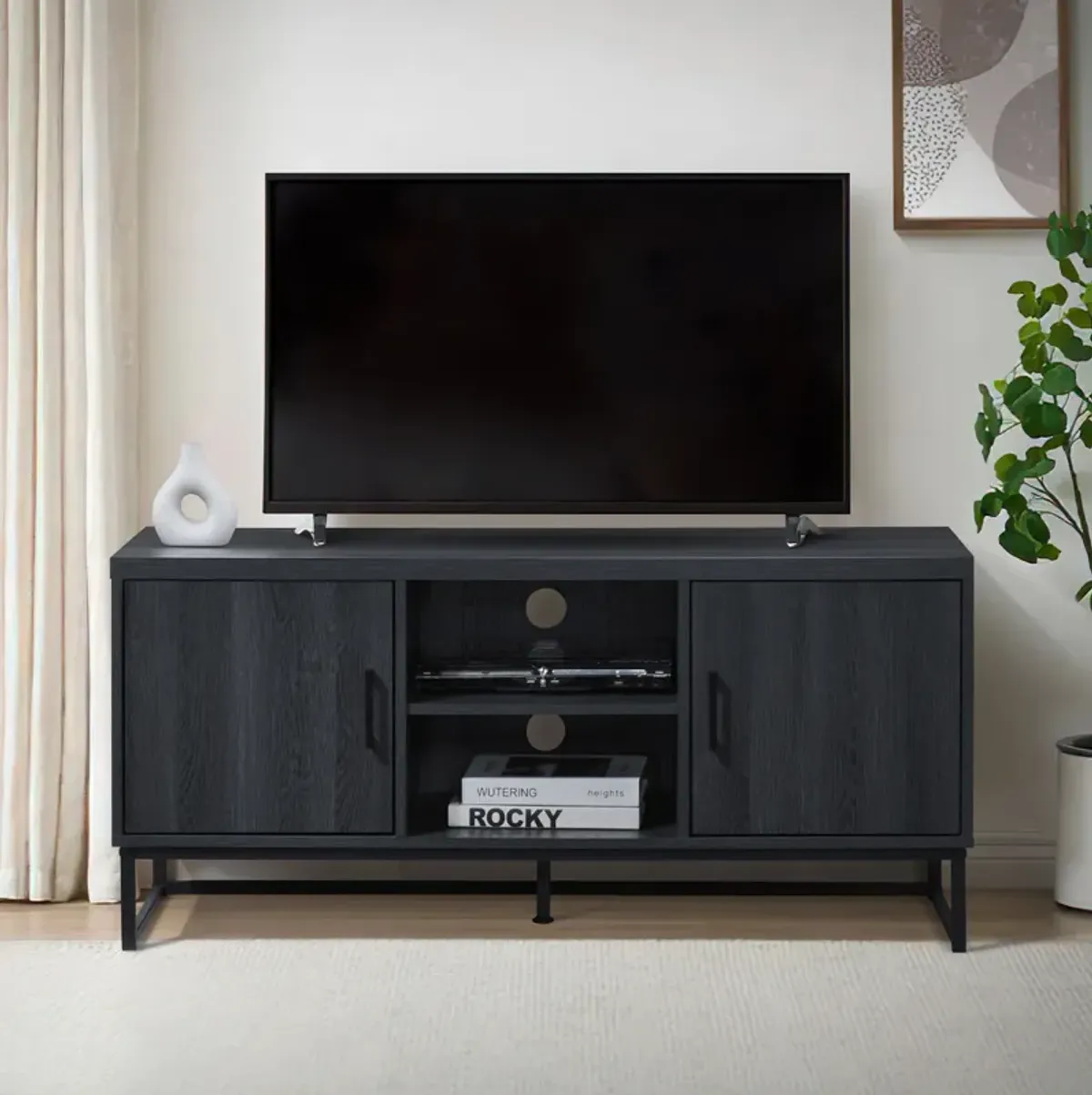 47 in. Wood TV Stand with 2 Storage Cabinets Fits TV's up to 50 in.