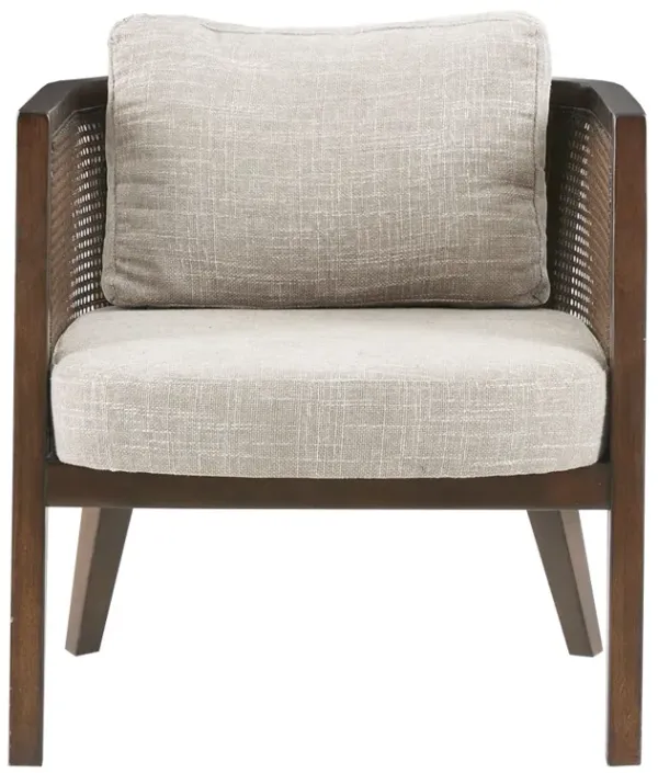 Gracie Mills Mollie Mid-Century Cane Upholstered Accent Chair
