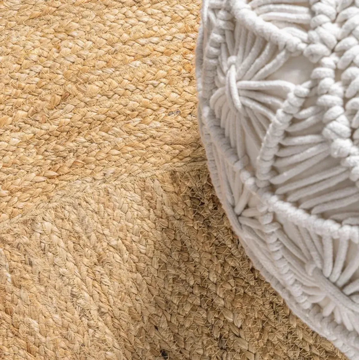 Harmony Boho Jute Circle Natural Round Area Rug